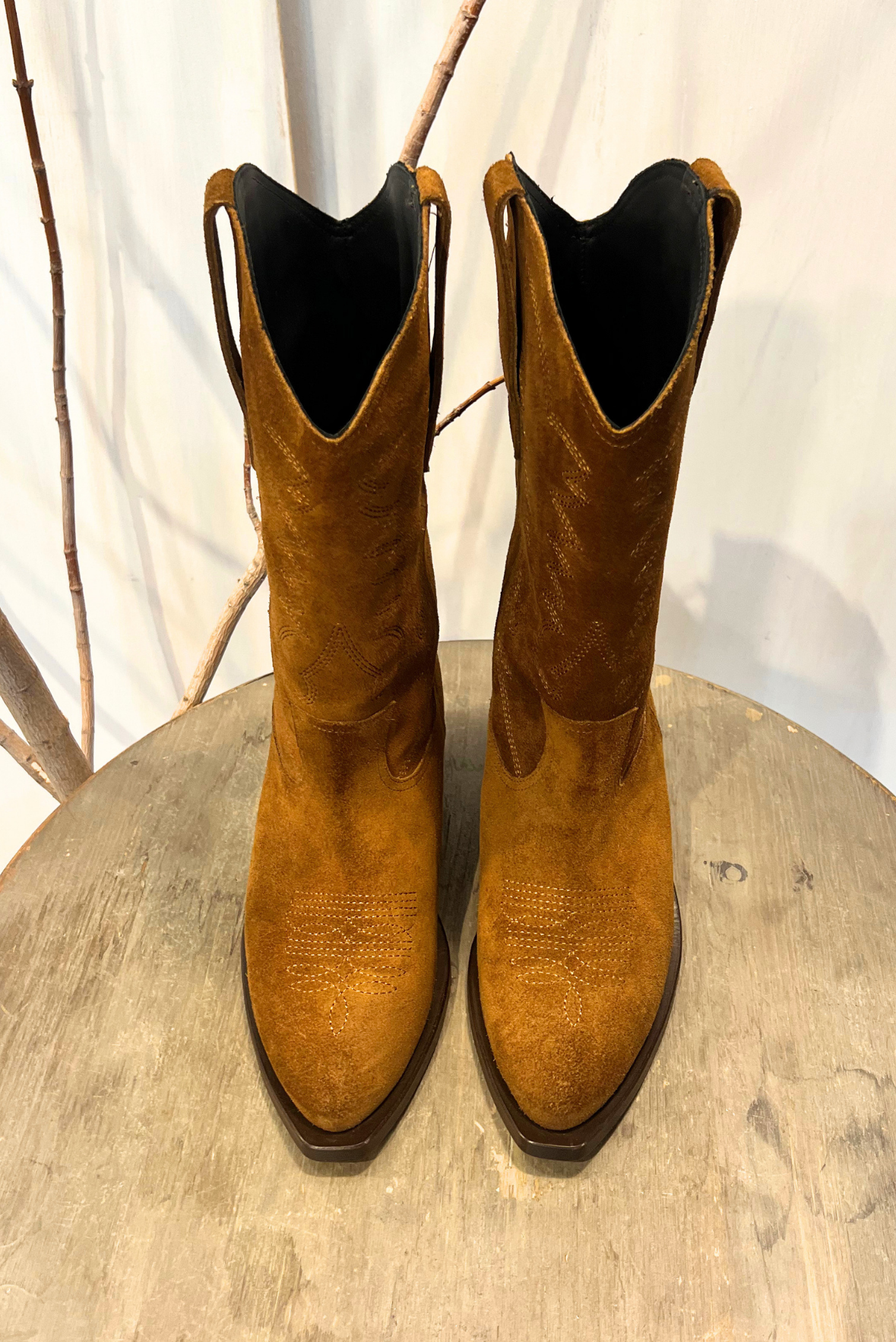 Texano alto in pelle