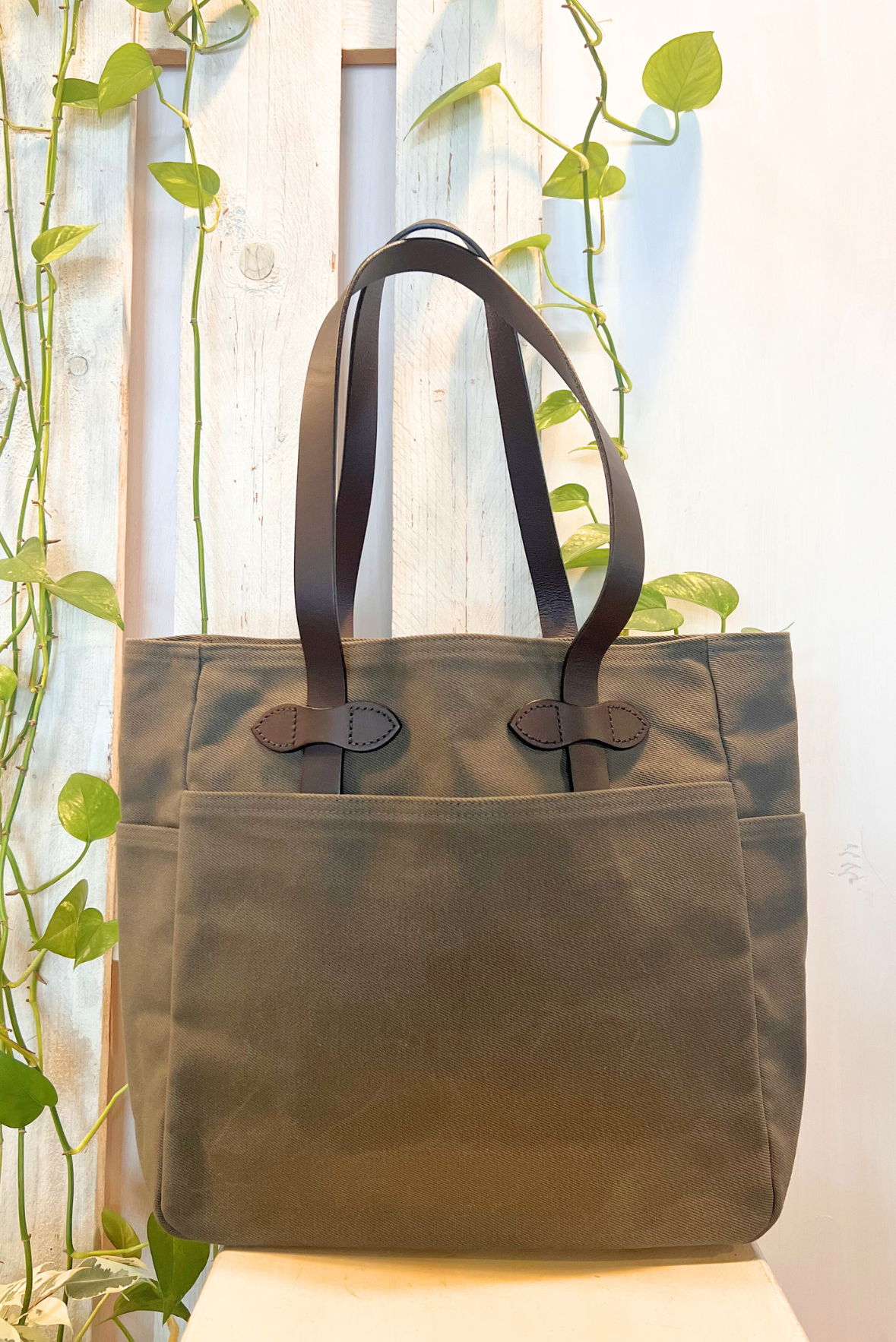 Tote bag manici in pelle