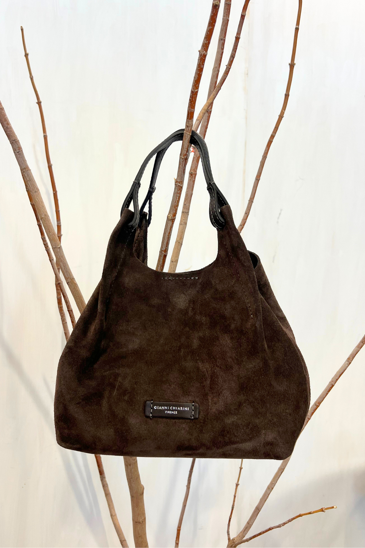 Shopping Due piccola in pelle scamosciata