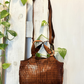 Borsa in pelle laserata