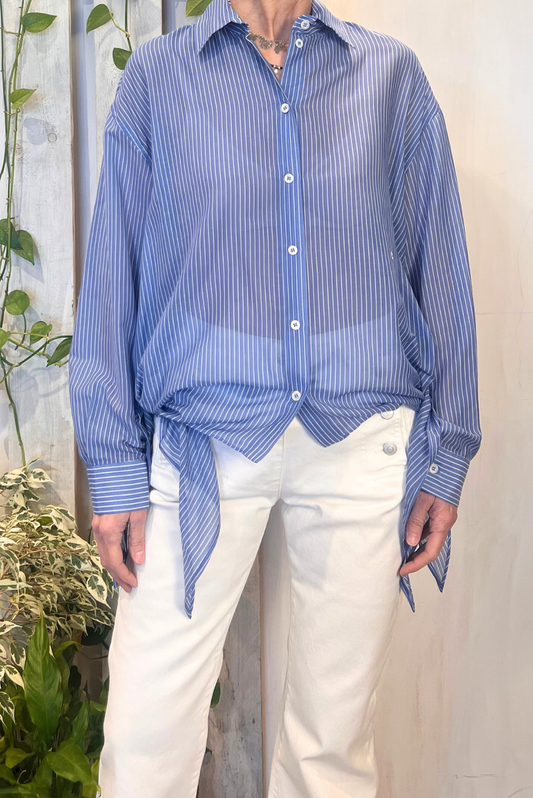 Camicia con fiocchi misto seta