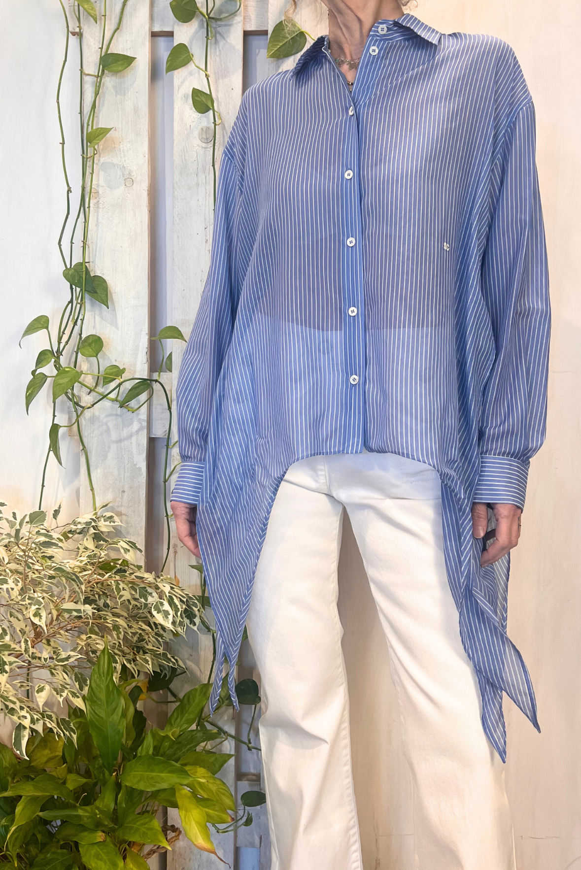 Camicia con fiocchi misto seta