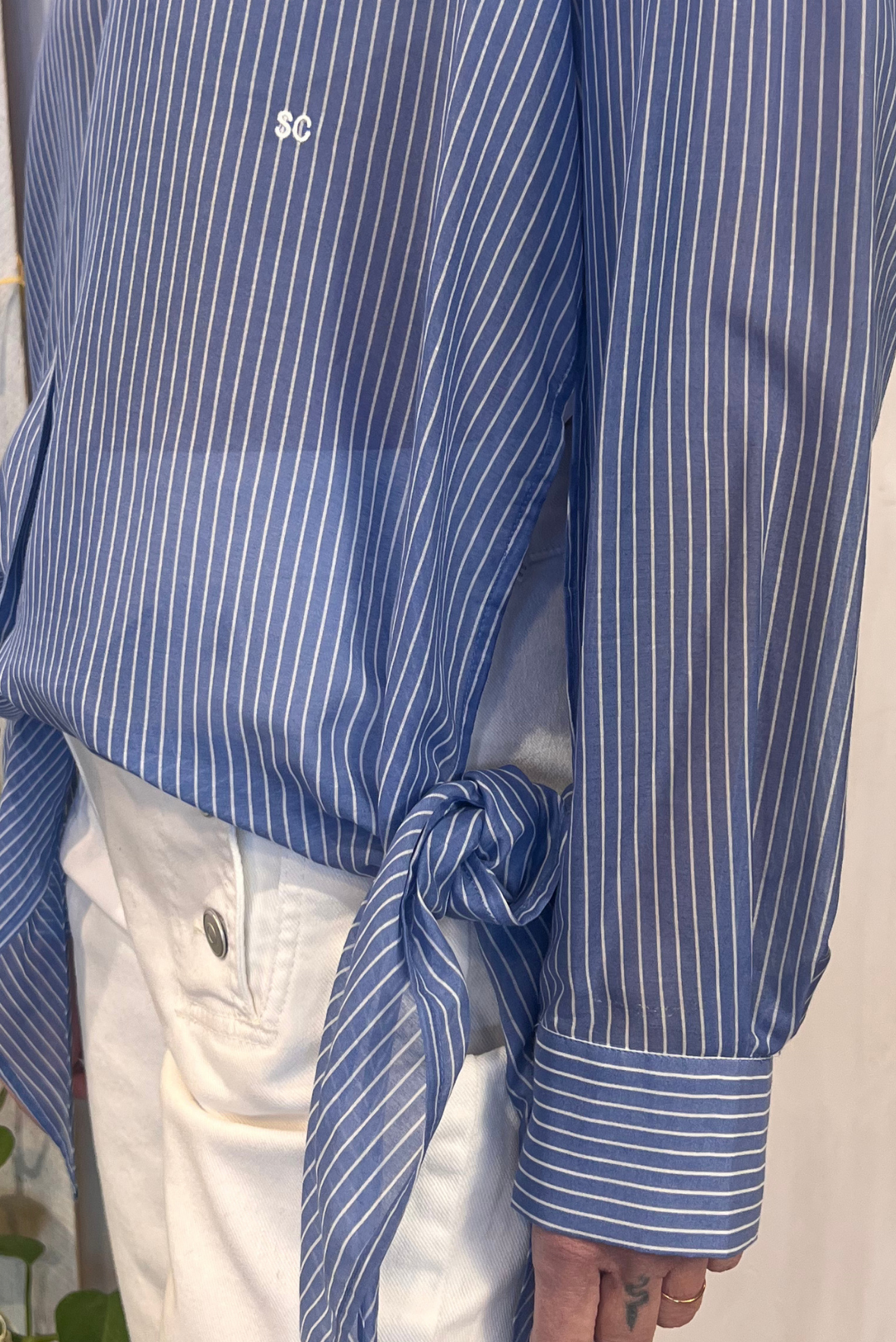 Camicia con fiocchi misto seta