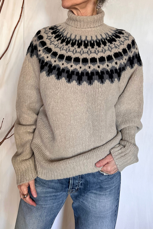 Maglia collo alto jaquard