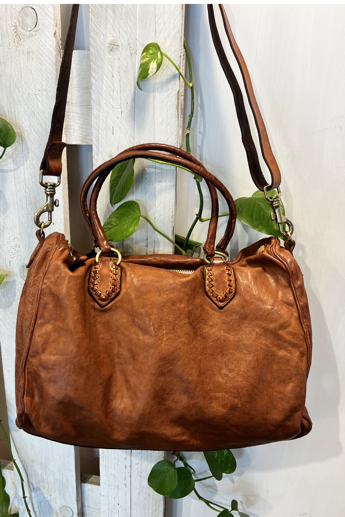 Borsa bauletto in pelle