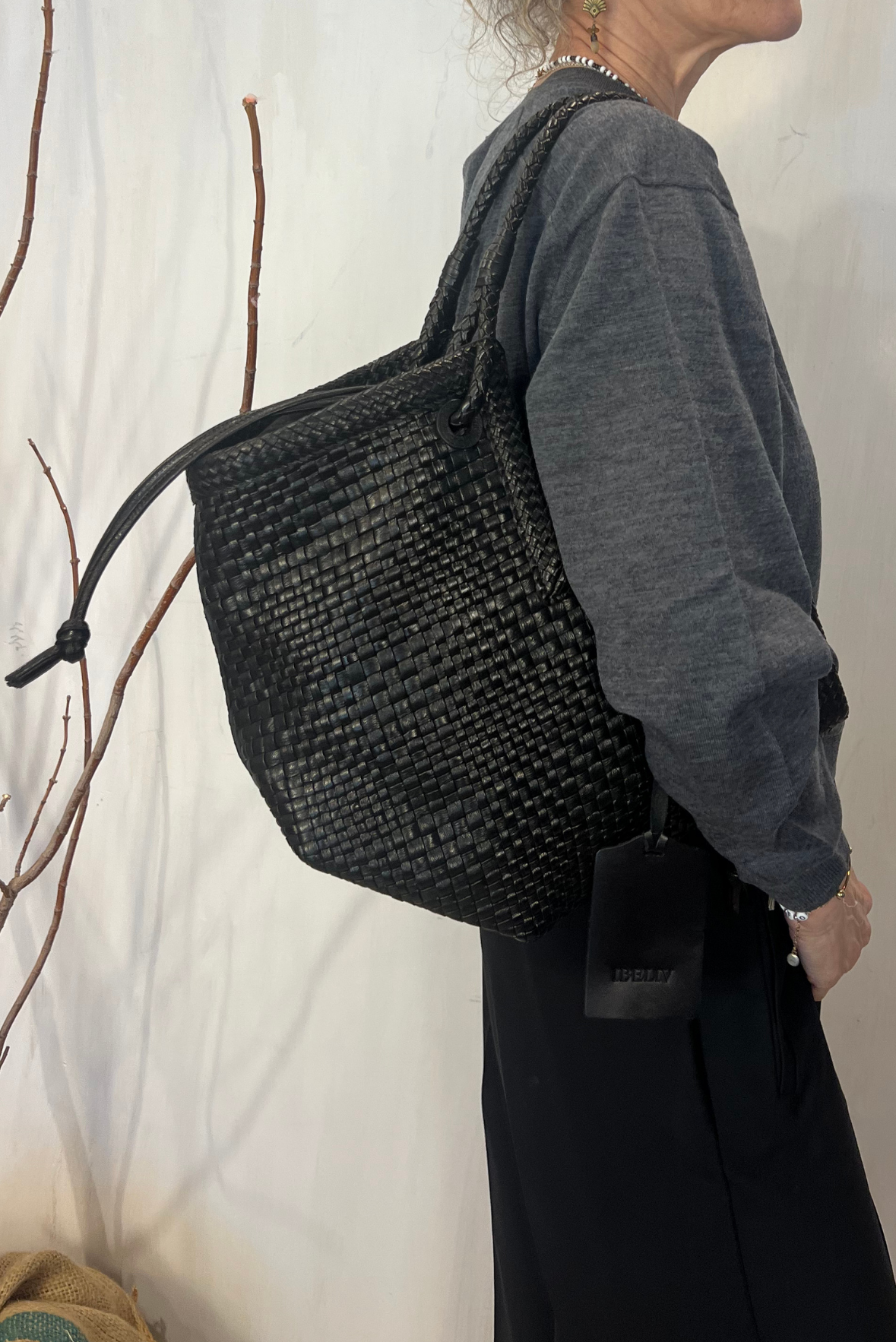 Shopper Trinity in pelle intrecciata