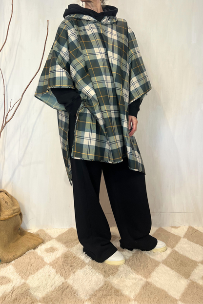 Poncho impermeabile tartan