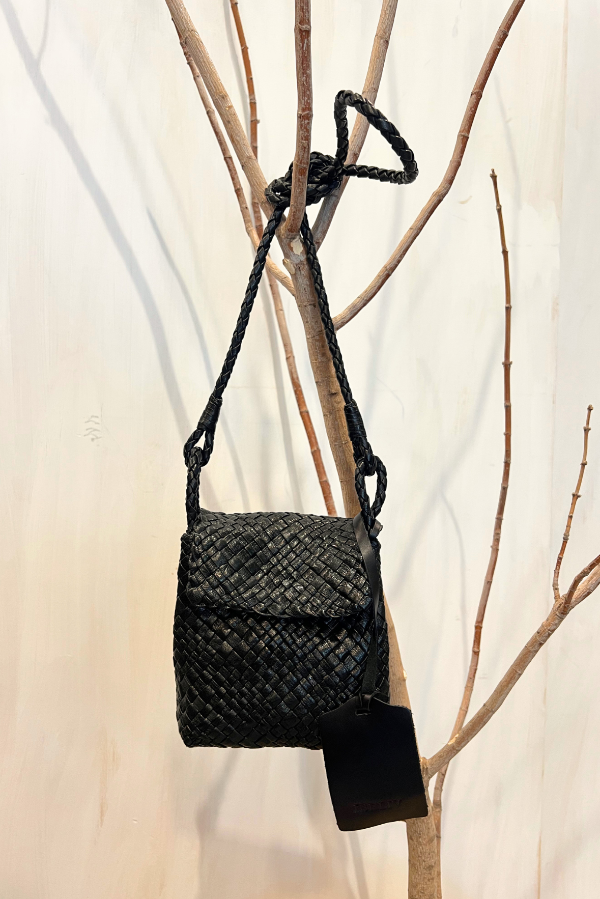 Tracolla Romance in pelle intrecciata