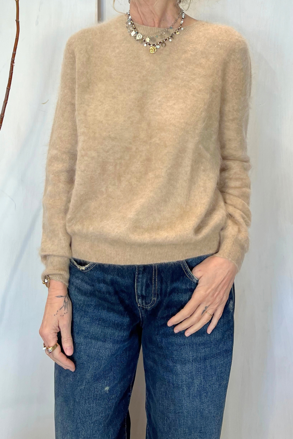Maglia in cashmere peloso