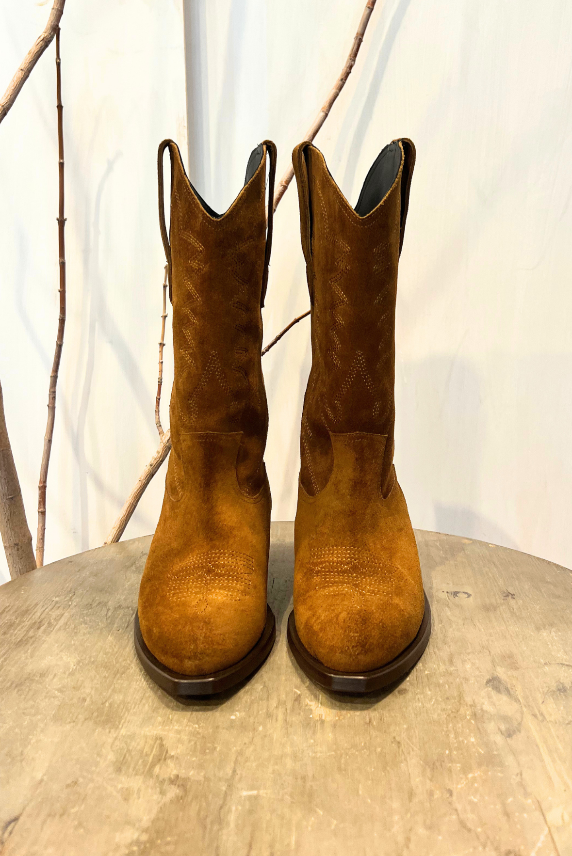 Texano alto in pelle