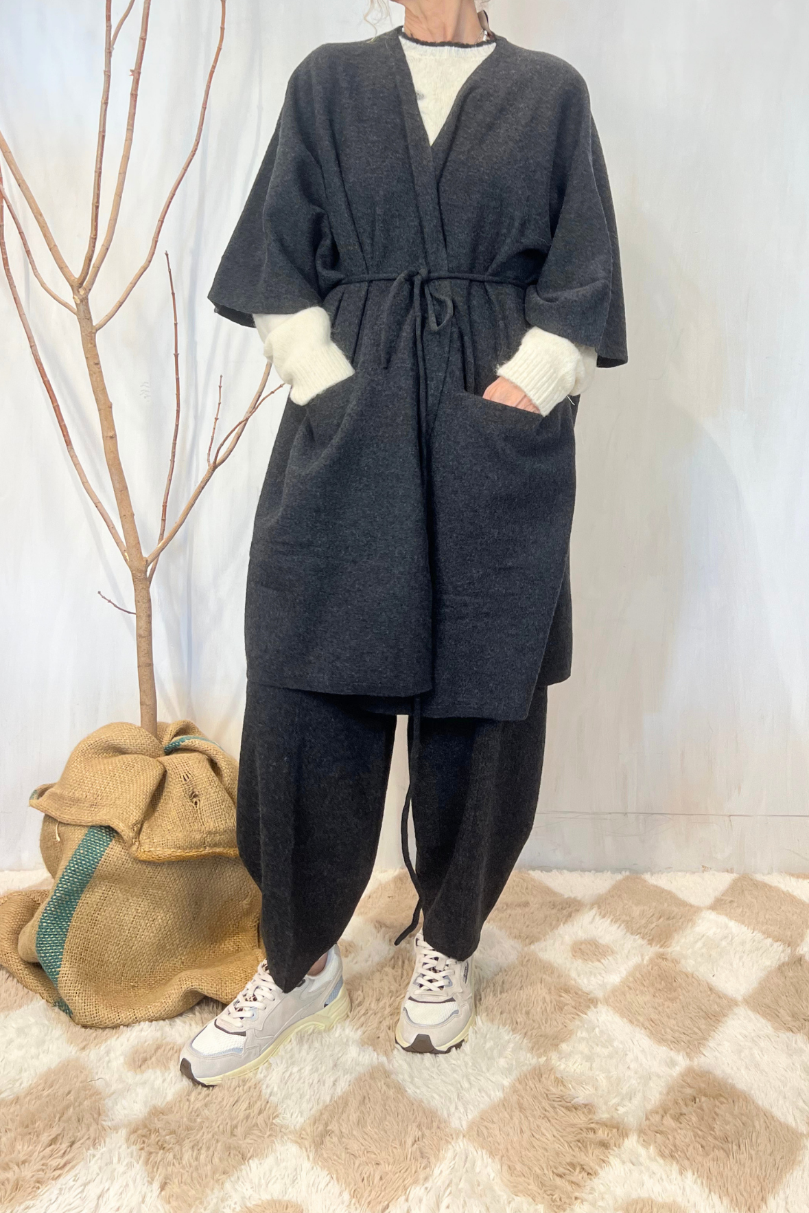 Pantalone in lana cotta