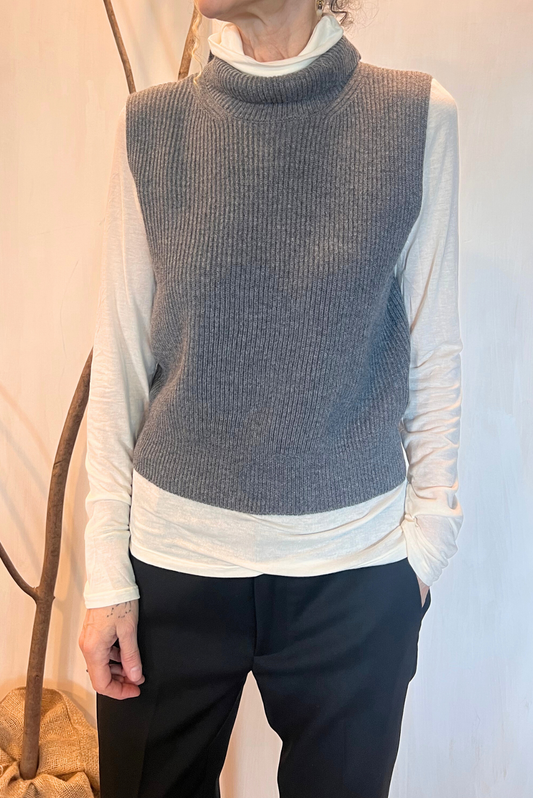 Gilet in maglia a costine