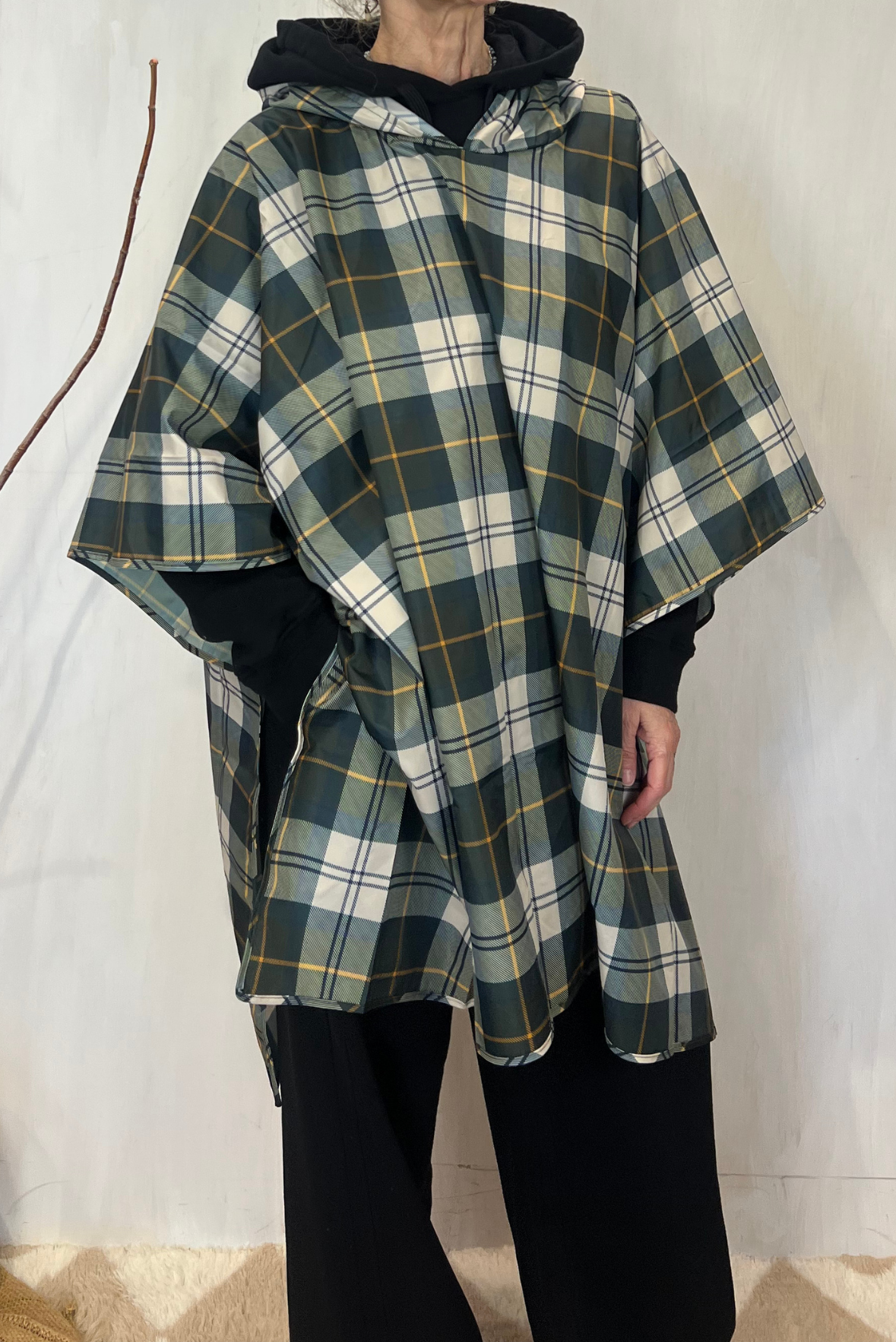 Poncho impermeabile tartan