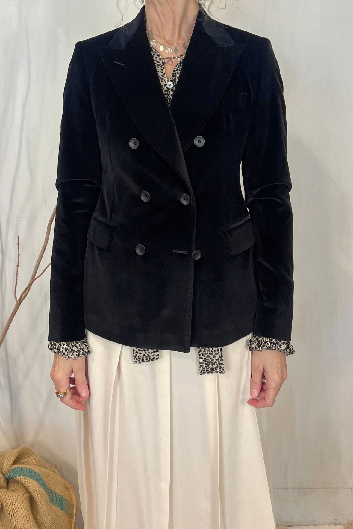 Blazer Coreen in velluto liscio