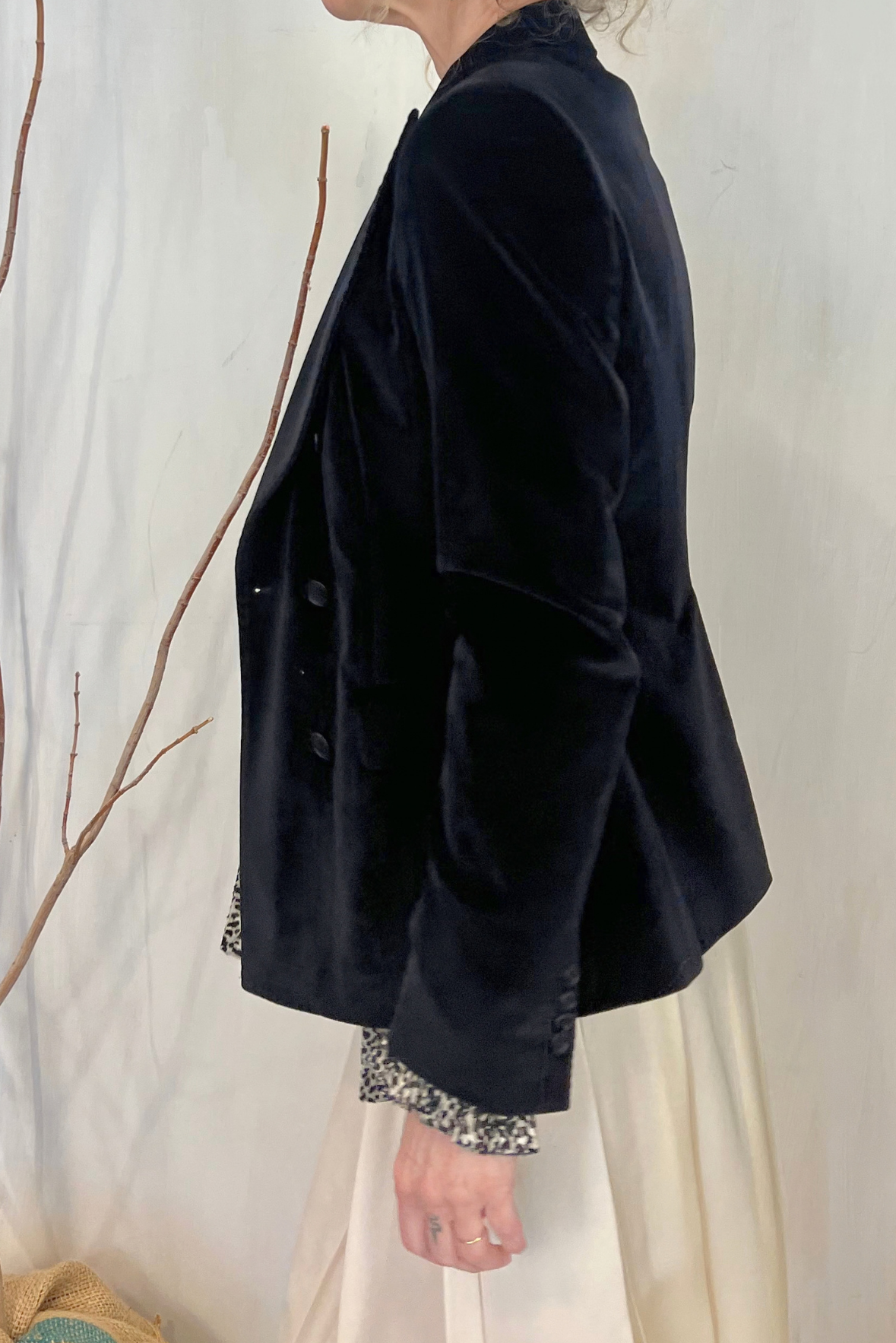 Blazer Coreen in velluto liscio