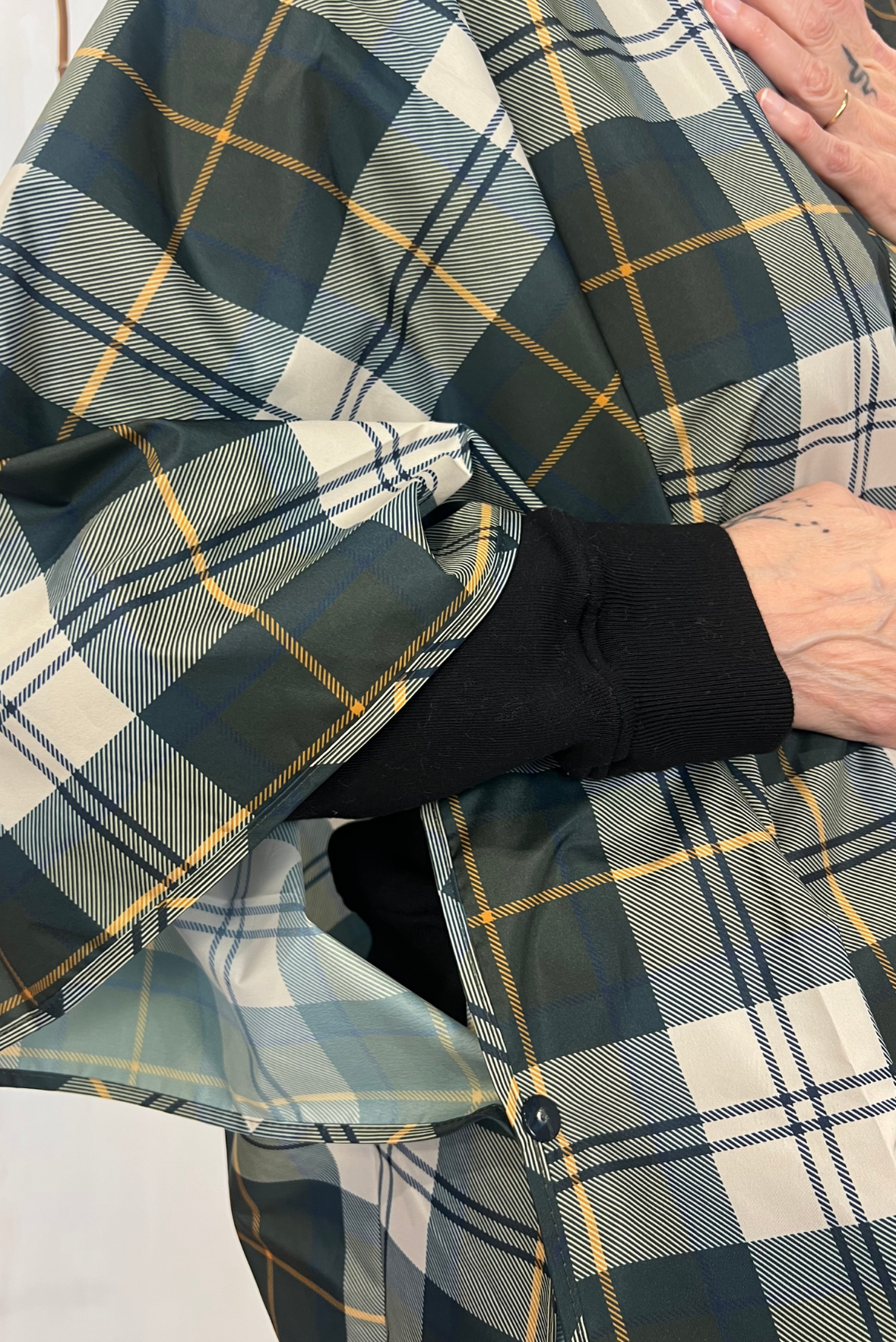 Poncho impermeabile tartan