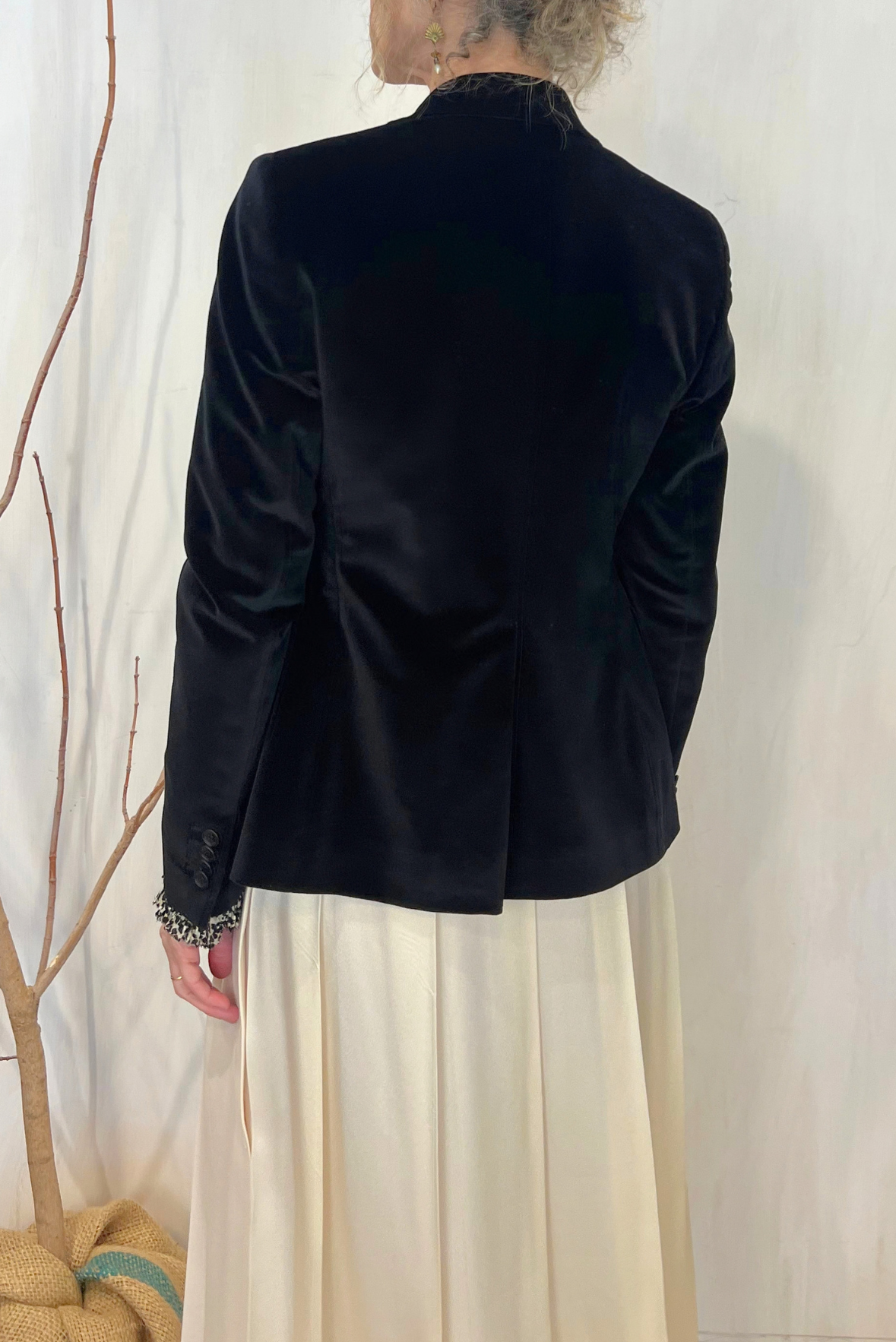 Blazer Coreen in velluto liscio