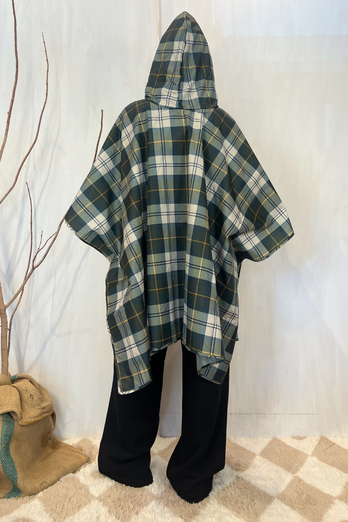 Poncho impermeabile tartan