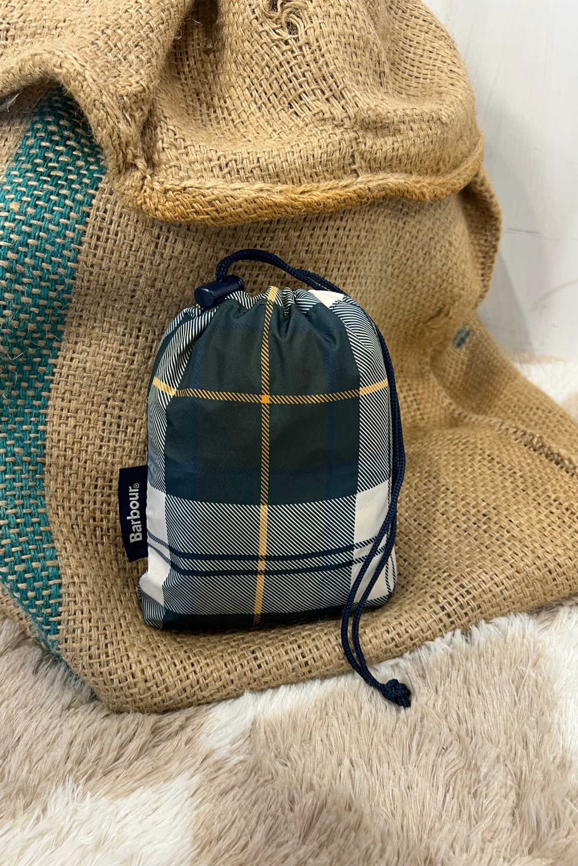 Poncho impermeabile tartan