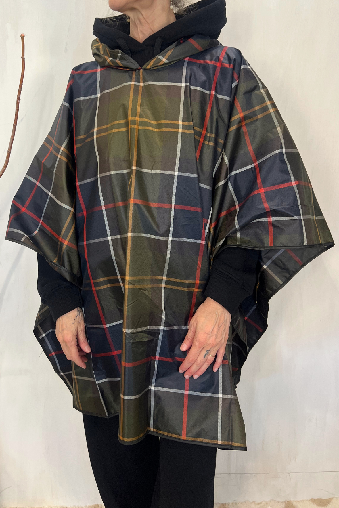 Poncho impermeabile tartan