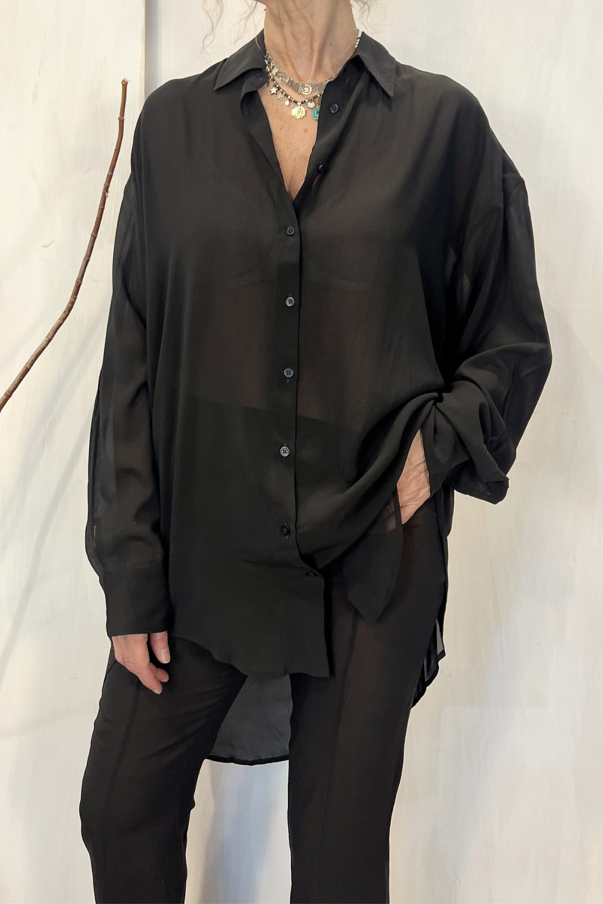 Camicia over in seta