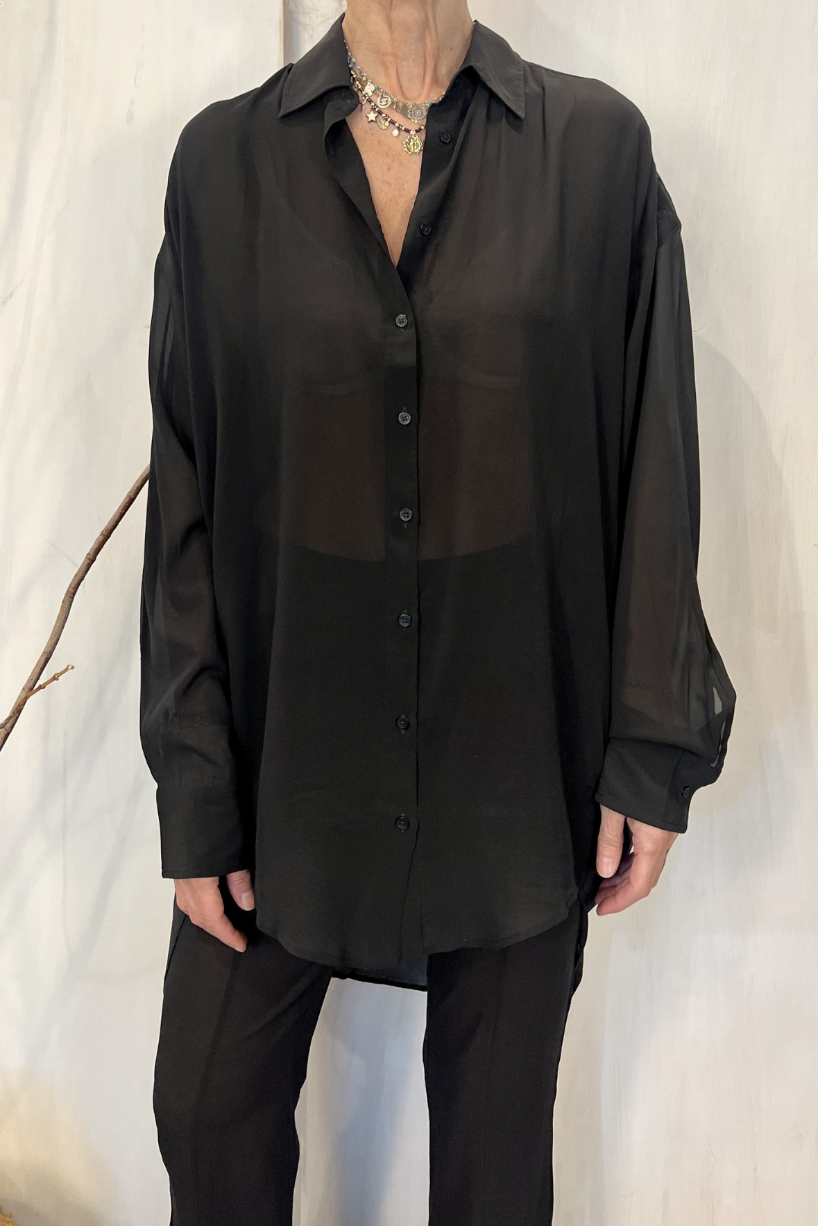 Camicia over in seta