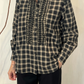 Camicia scozzese con ruches