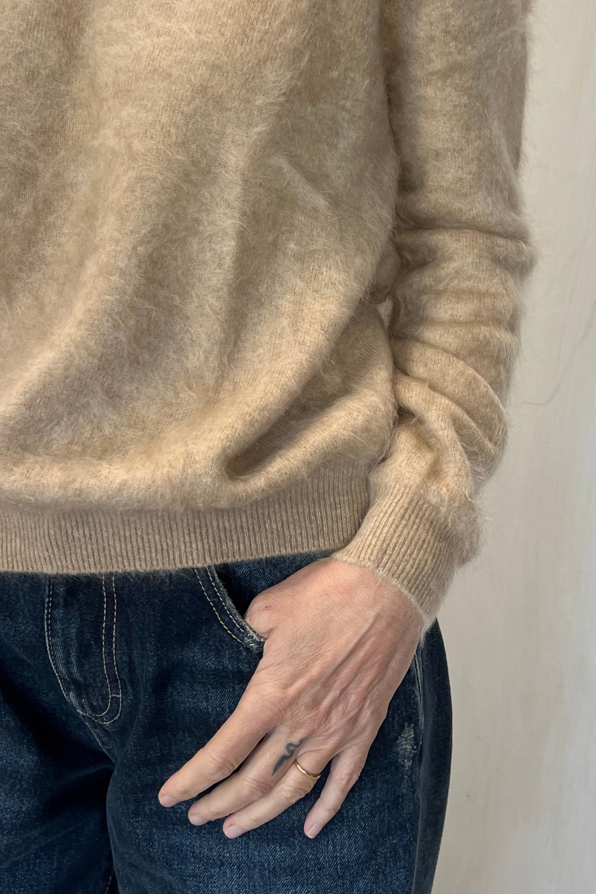 Maglia in cashmere peloso