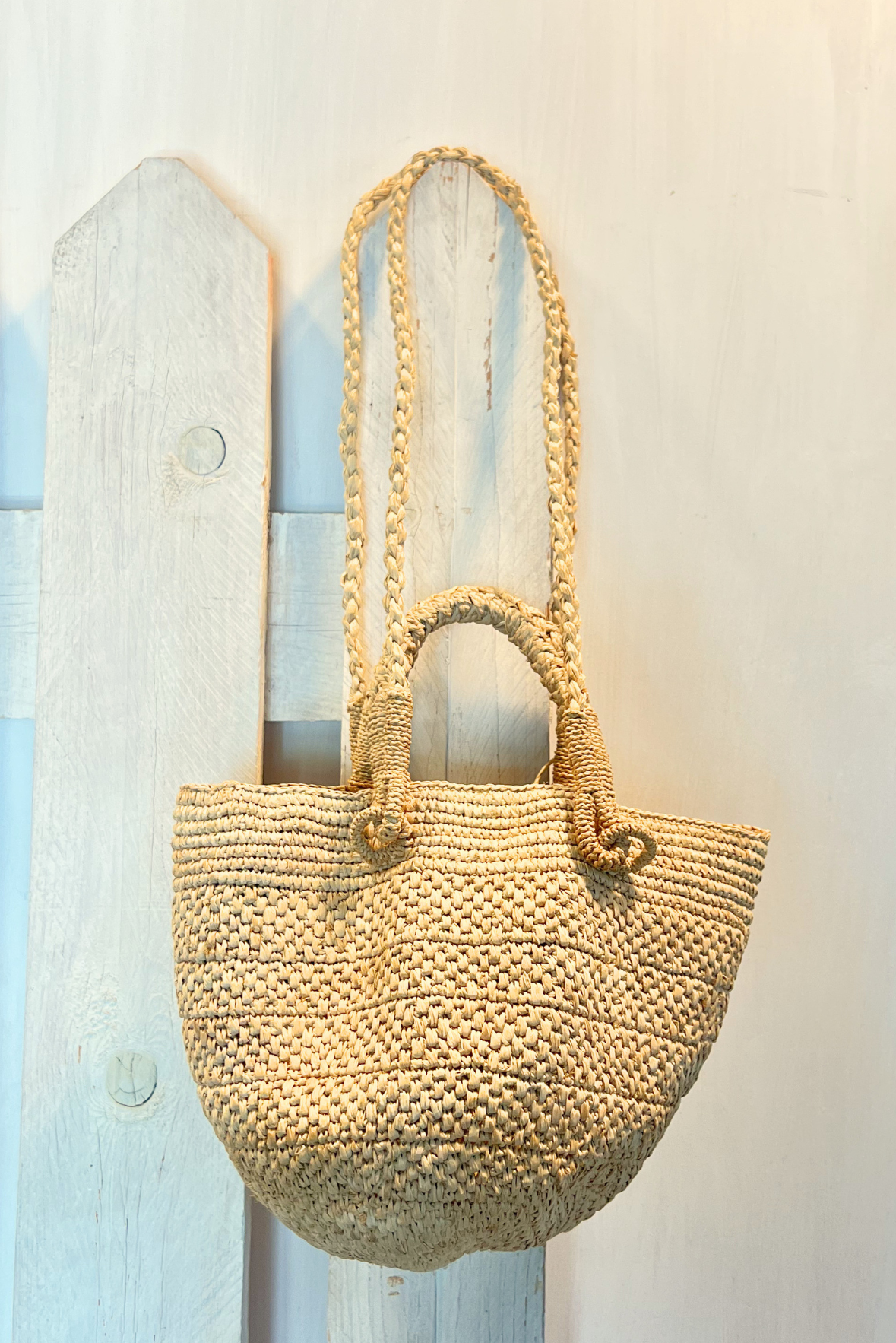 Shopper in rafia doppi manici