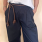 Pantalone con cintura nodi