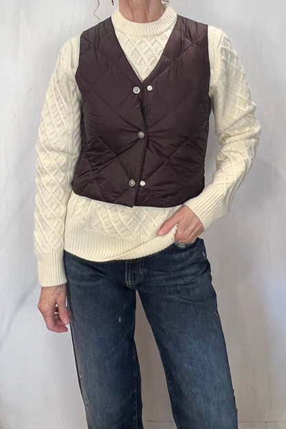 Gilet corto in piuma d'oca