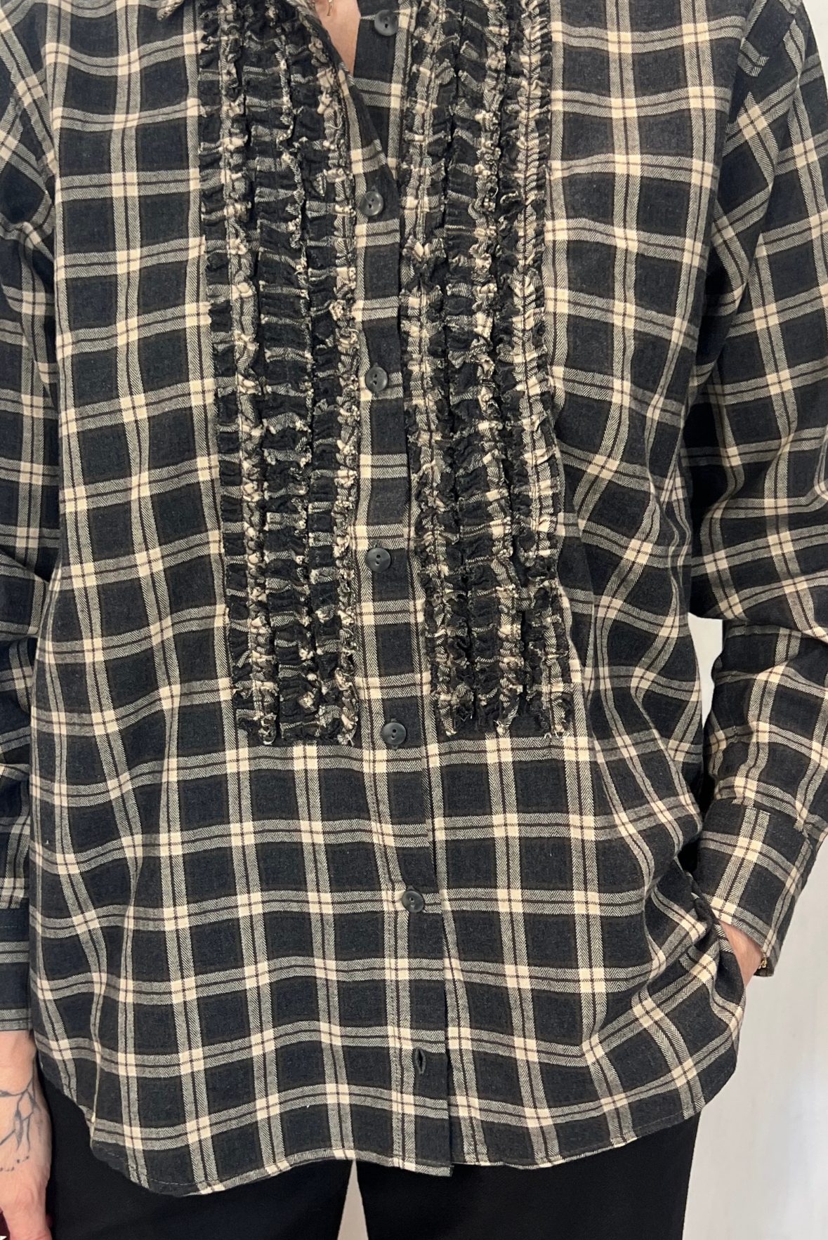 Camicia scozzese con ruches