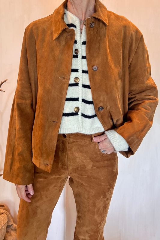 Giubbotto 100% pelle scamosciata