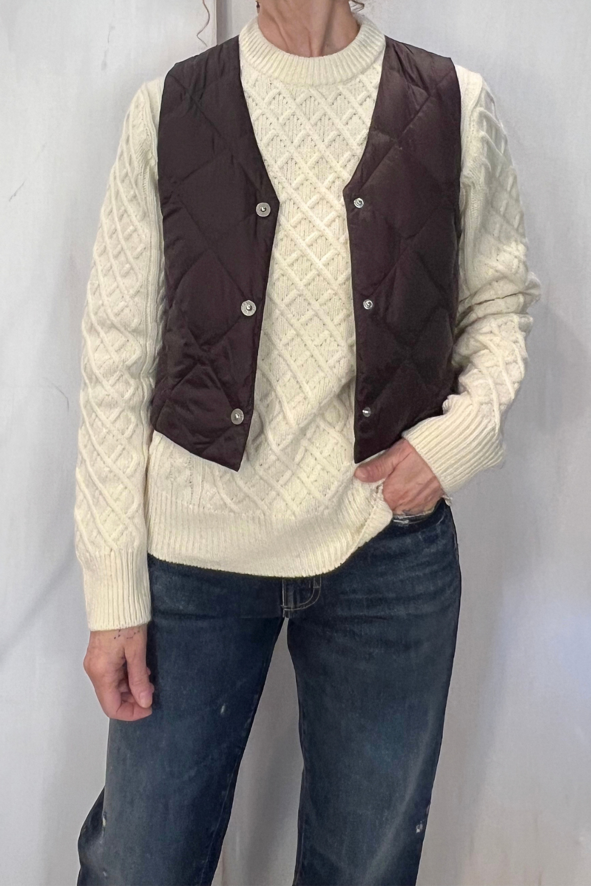 Gilet corto in piuma d'oca