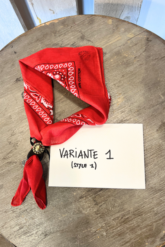 Bandana con fermabandana in pelle