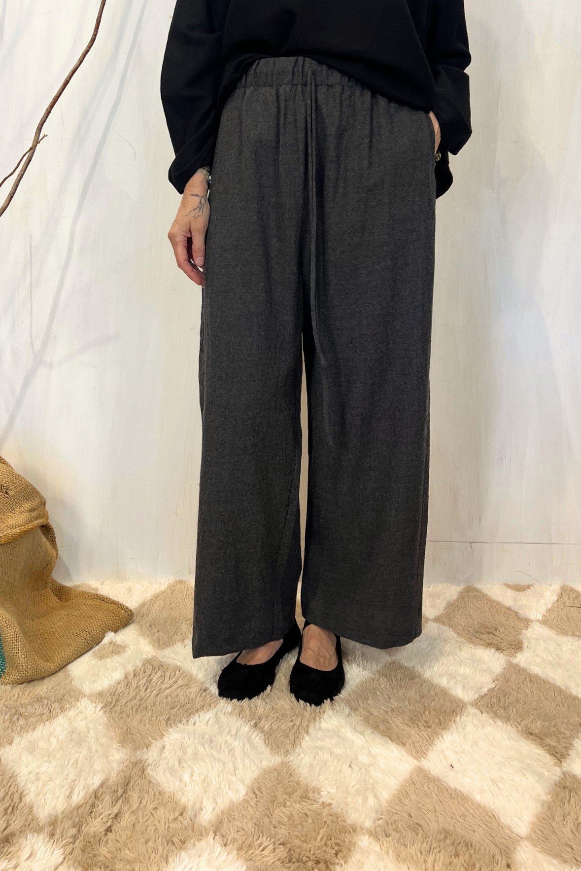 Pantalone palazzo in lana