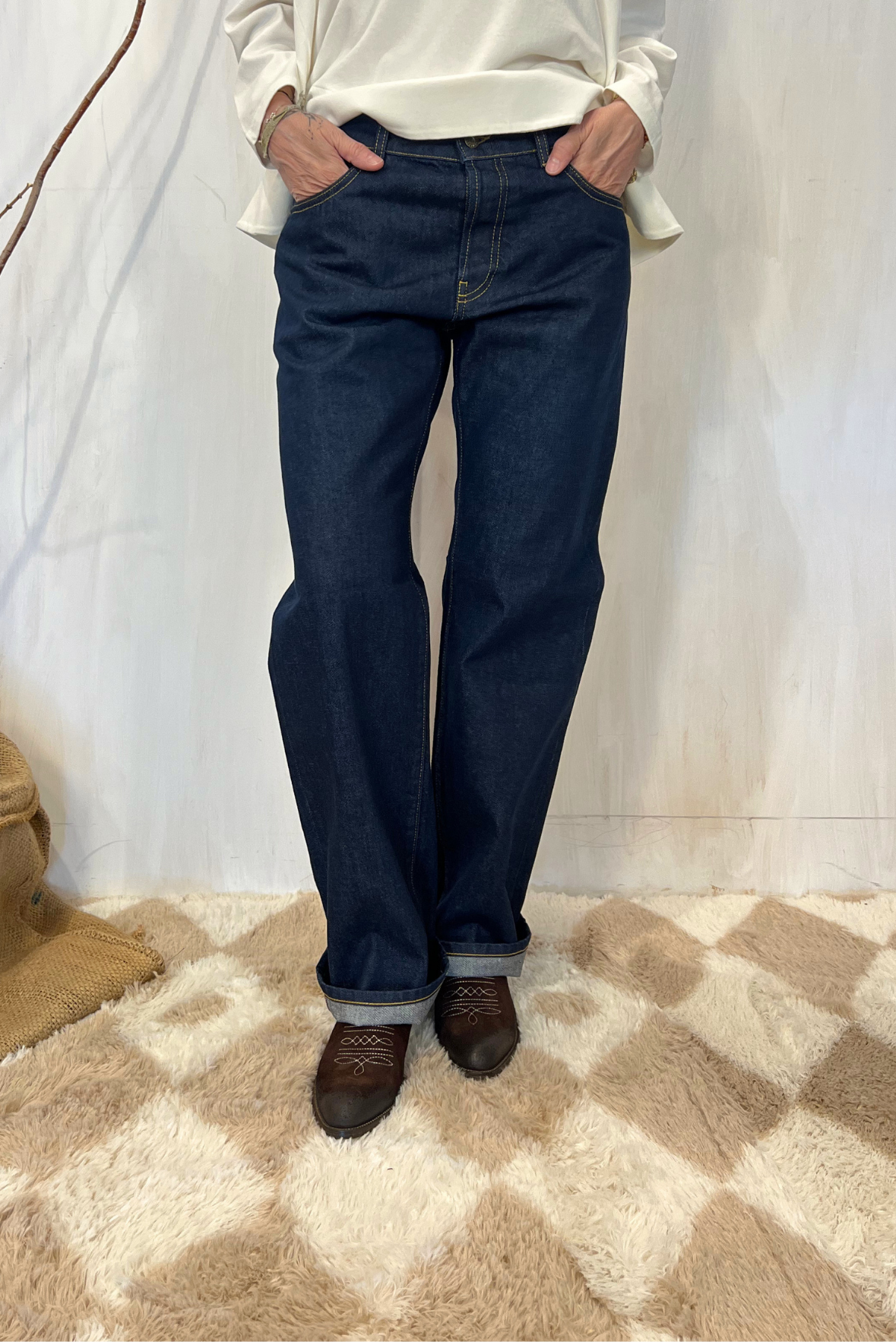 Jeans straight cimosato