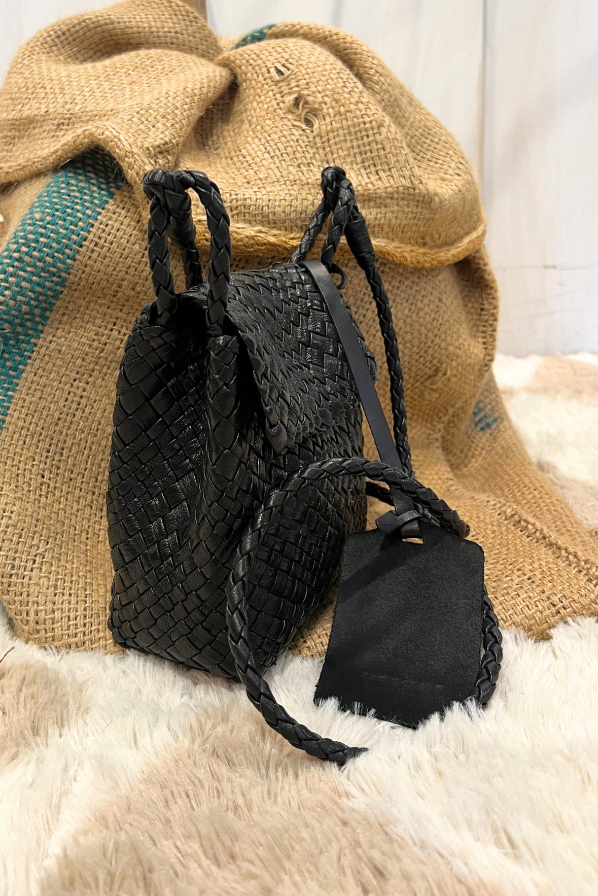 Tracolla Romance in pelle intrecciata
