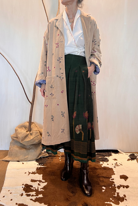 Cappotto in velluto ricami