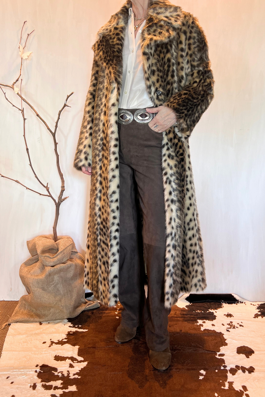 Cappotto eco pelliccia leopardato