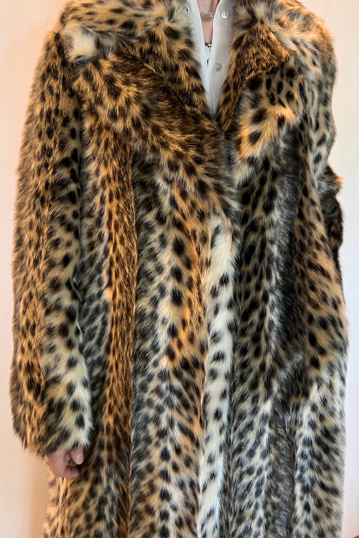 Cappotto eco pelliccia leopardato