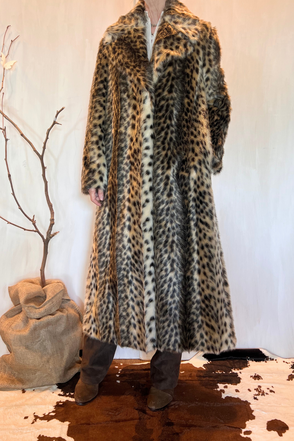 Cappotto eco pelliccia leopardato