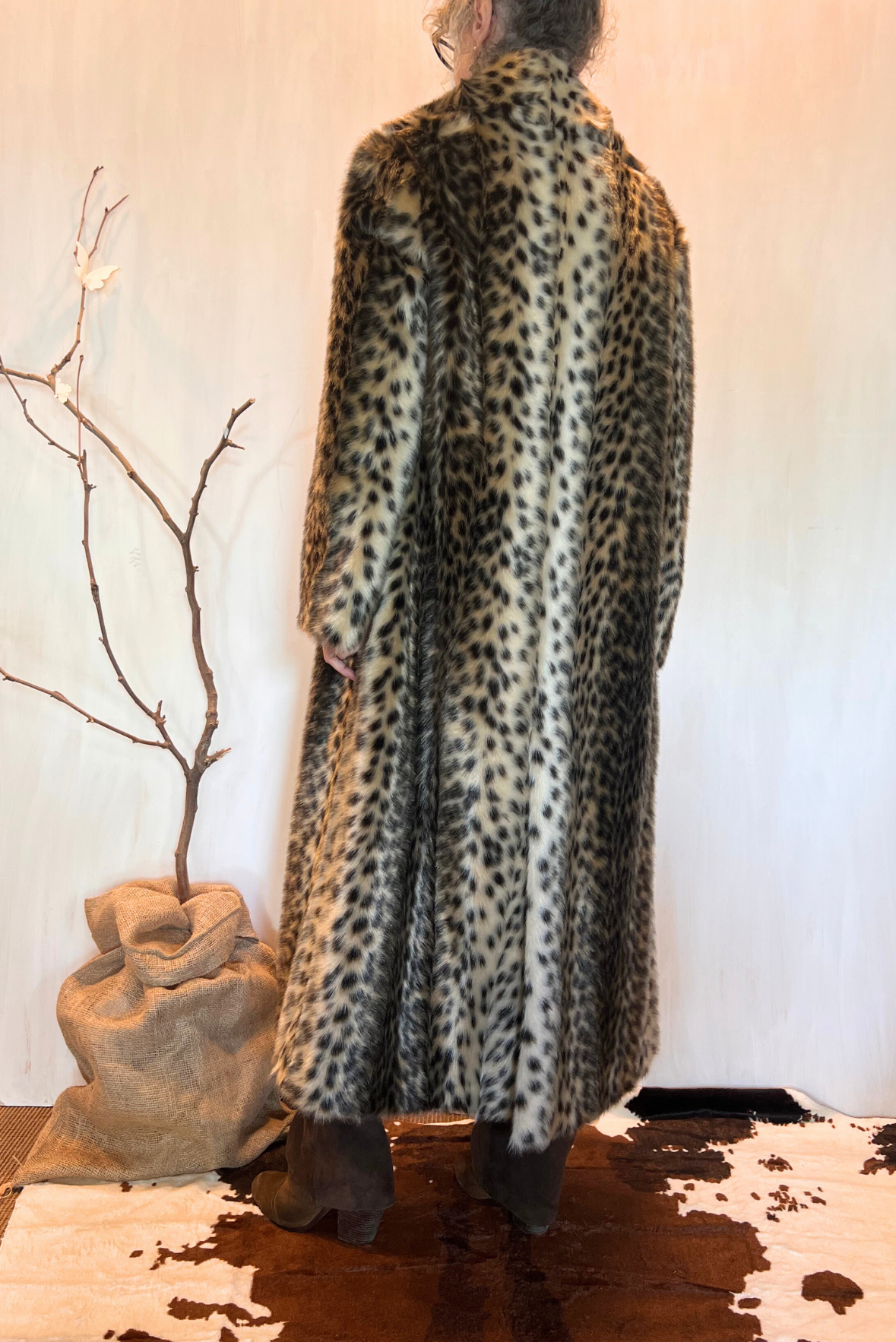 Cappotto eco pelliccia leopardato