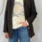 Blazer in pelle scamosciato