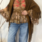 Scialle in pelle con frangine