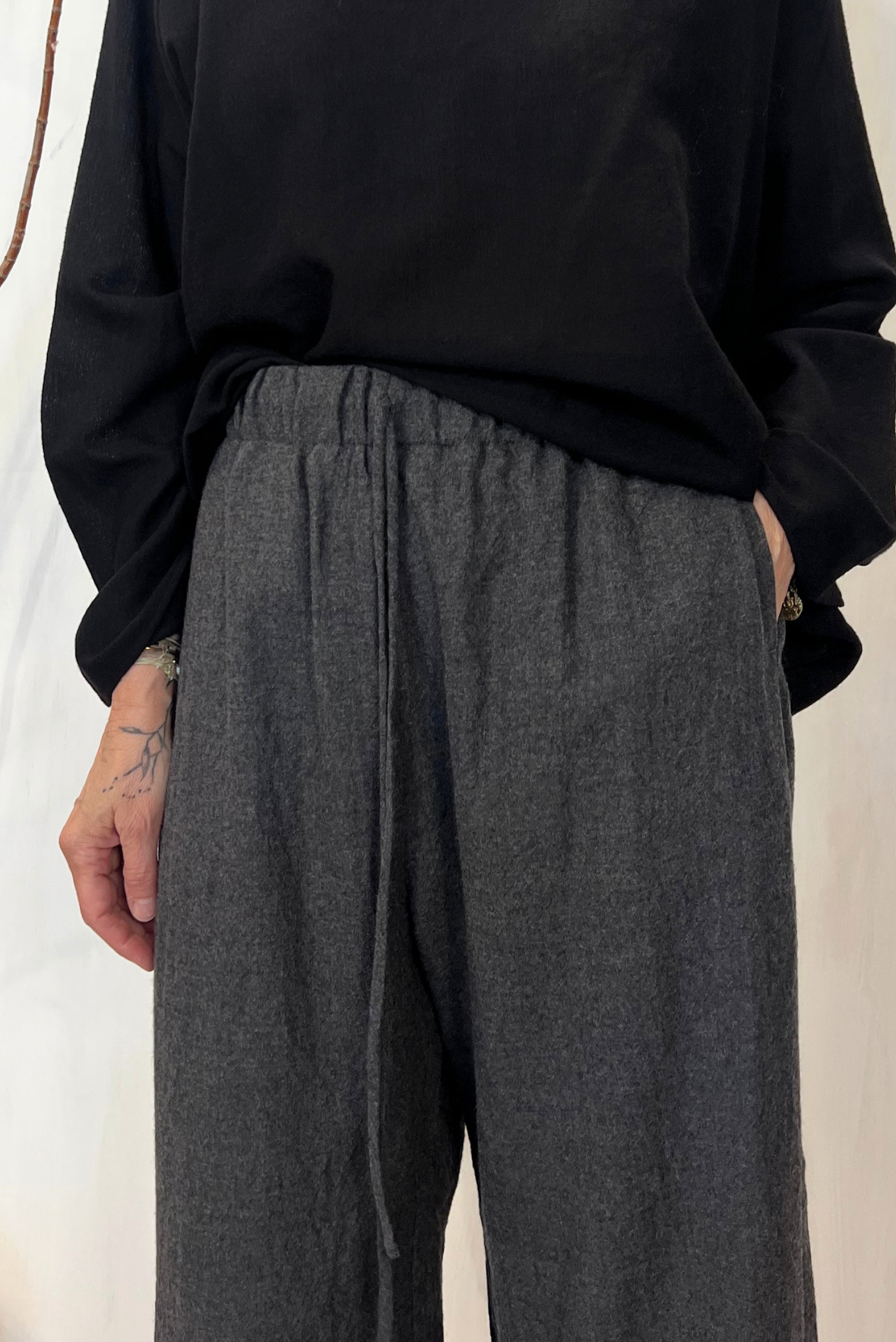Pantalone palazzo in lana