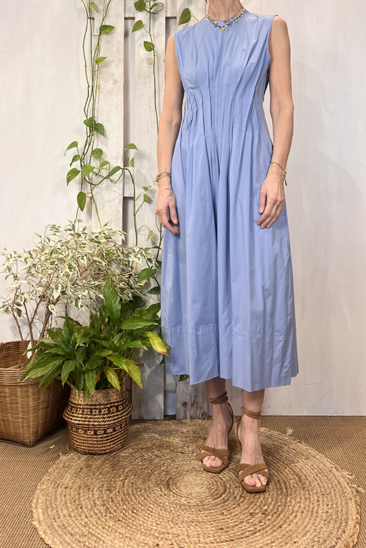 Abito smanicato in popeline