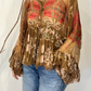 Blusa in viscosa e pizzo