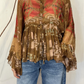 Blusa in viscosa e pizzo