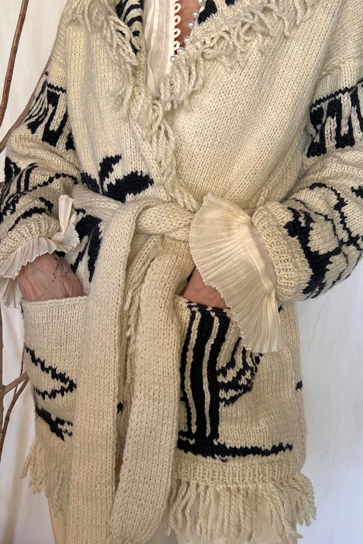 Cardigan in lana jaquard